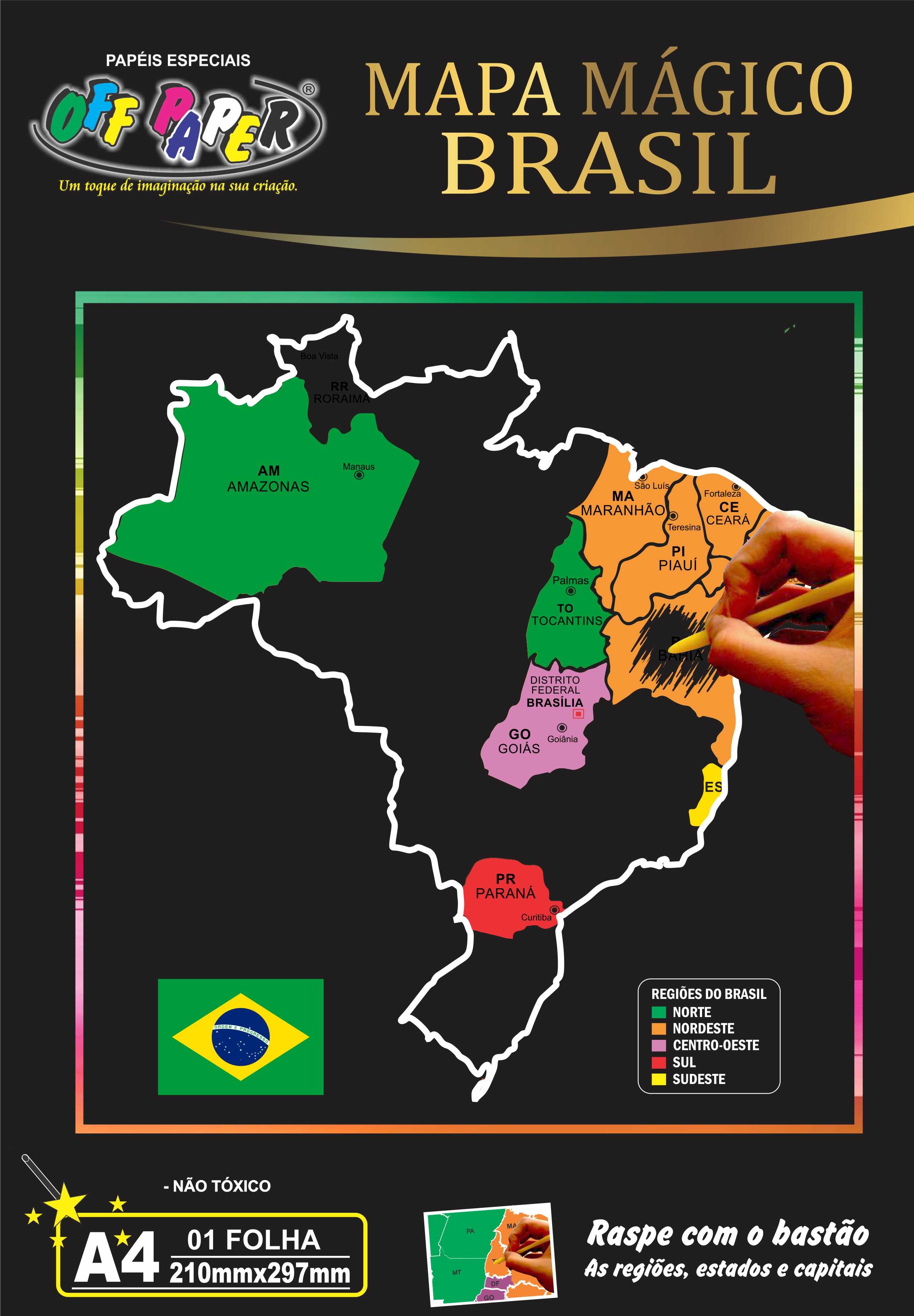 mapa do brasil Preto FRENTE