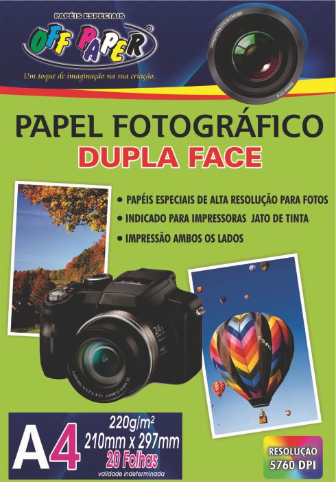 Papel Fotográfico Dupla Face A4 – 20 hojas