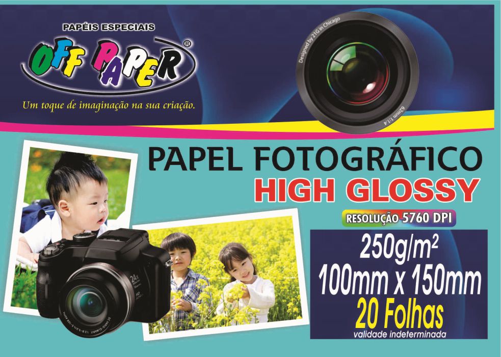 Papel Fotográfico High Glossy - 10cm X 15cm - 20 Folhas - 250g