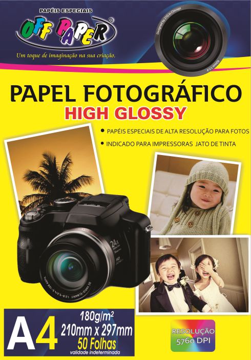 Papel Fotográfico High Glossy - A4 - 50 Folhas