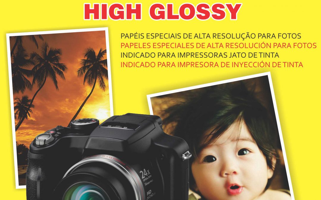 Papel Fotográfico High Glossy 180g- A4 com 20 Folhas