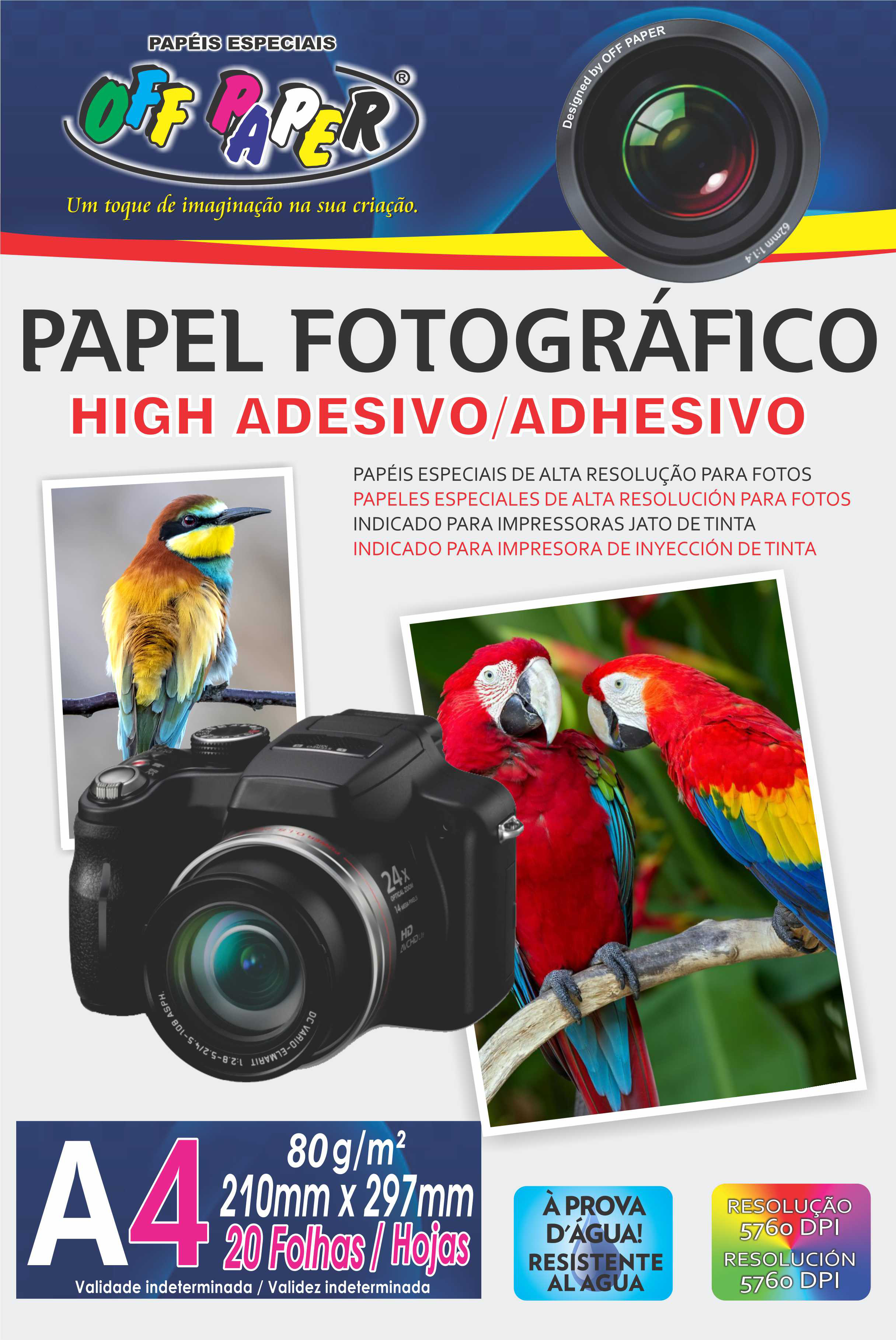 Papel Fotográfico High Adesivo 80g/m2 A4 – 20 Folhas