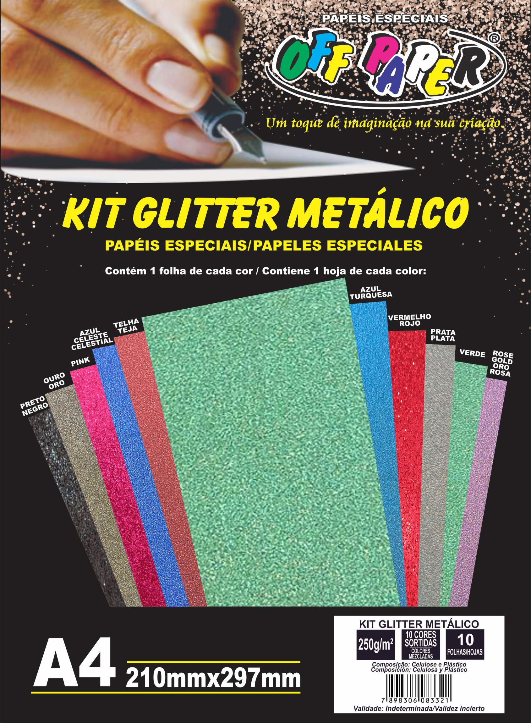 Kit Glitter Metálico 250g/m²