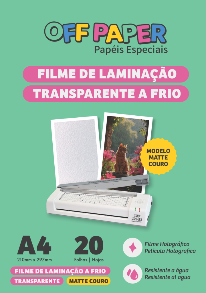 Filme de Laminação Transparente a Frio - Matte Couro