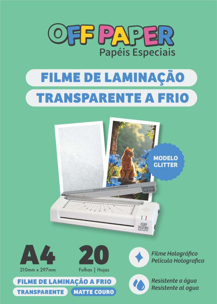 Filme de Laminação Transparente a Frio - Glitter