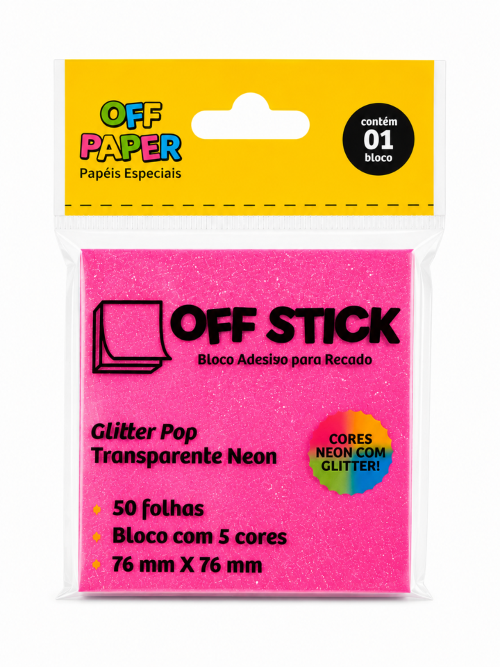 Off Stick Glitter Pop Transparente Neon